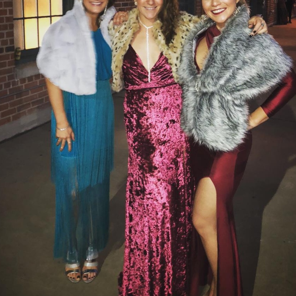 Luxurious Velvet Gown, fuchsia, size small